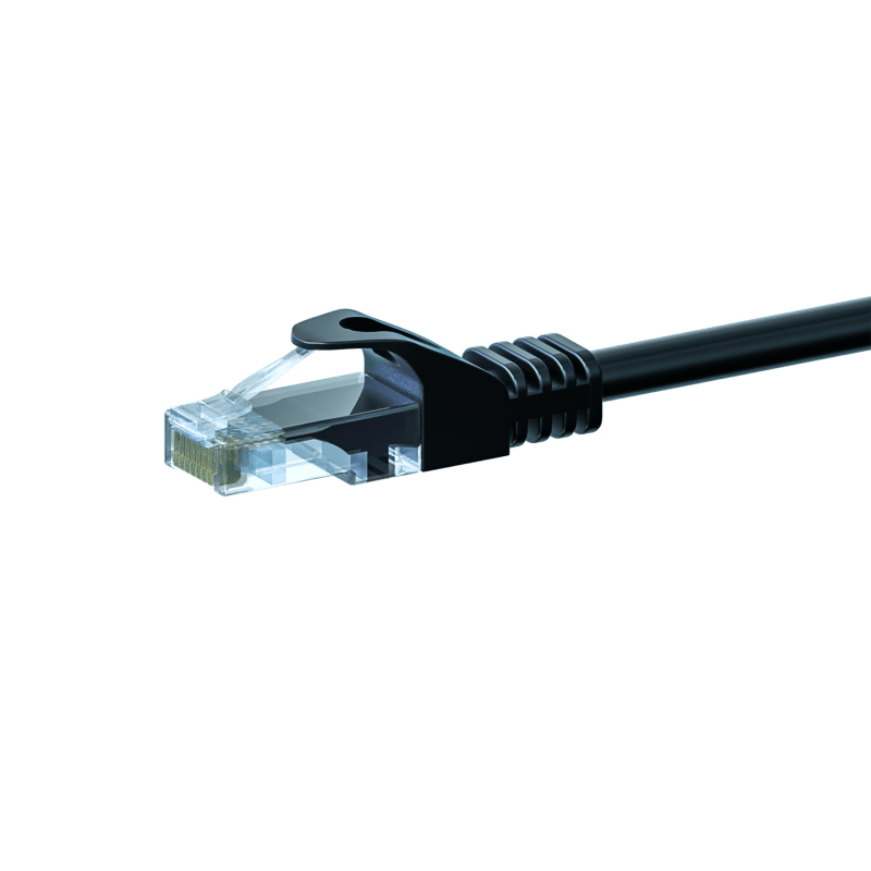 UTP CAT5e patchkabel 3m sort - 100% kobber