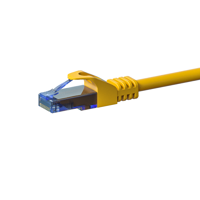 UTP CAT6a patchkabel 0,25m gul - 100% kobber