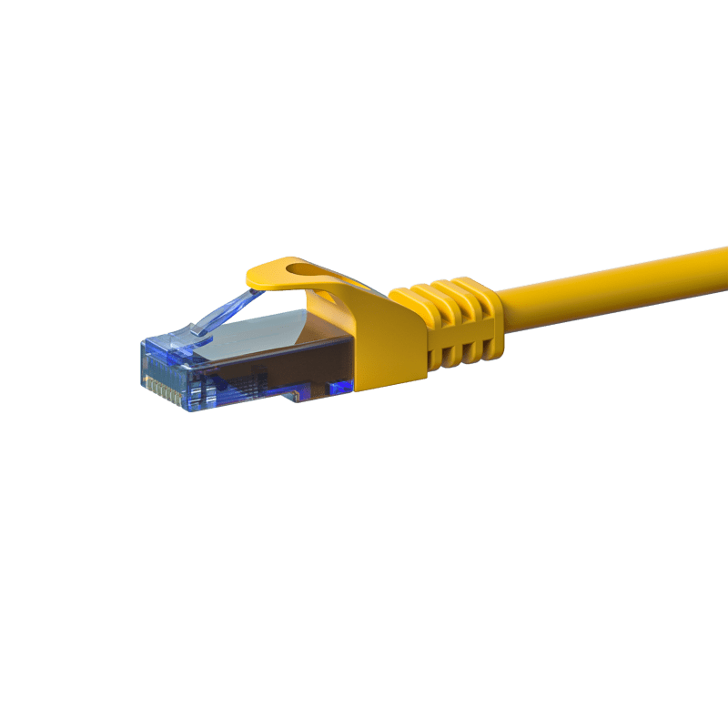 UTP CAT6a patchkabel 0,15m gul - 100% kobber