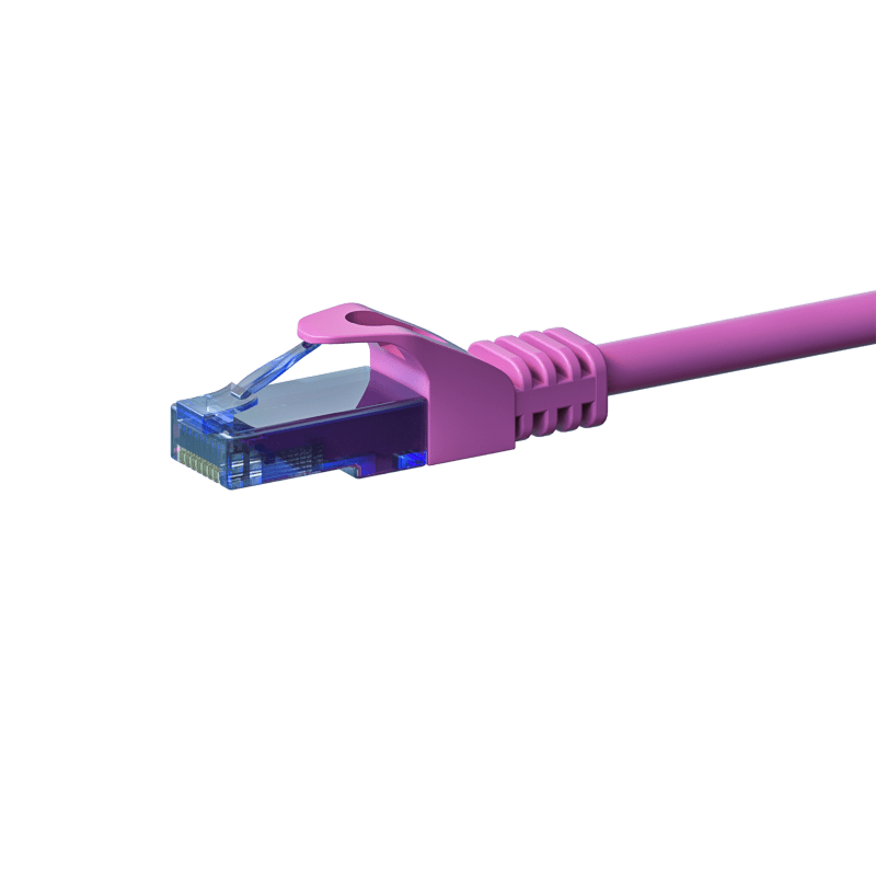 UTP CAT6a patchkabel 0,15m pink - 100% kobber