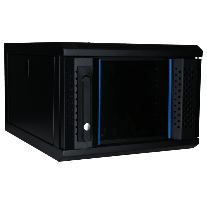 10 tommer 4U serverskab med glaslåge 370x450x264mm (BxDxH)