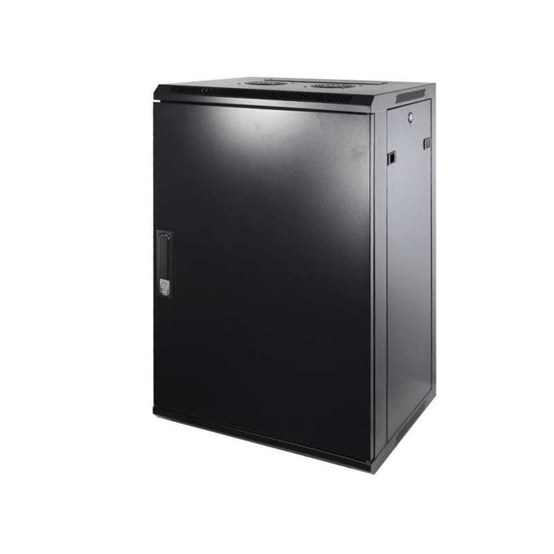 18U vægskab med metaldør 600x450x900mm (BxDxH)