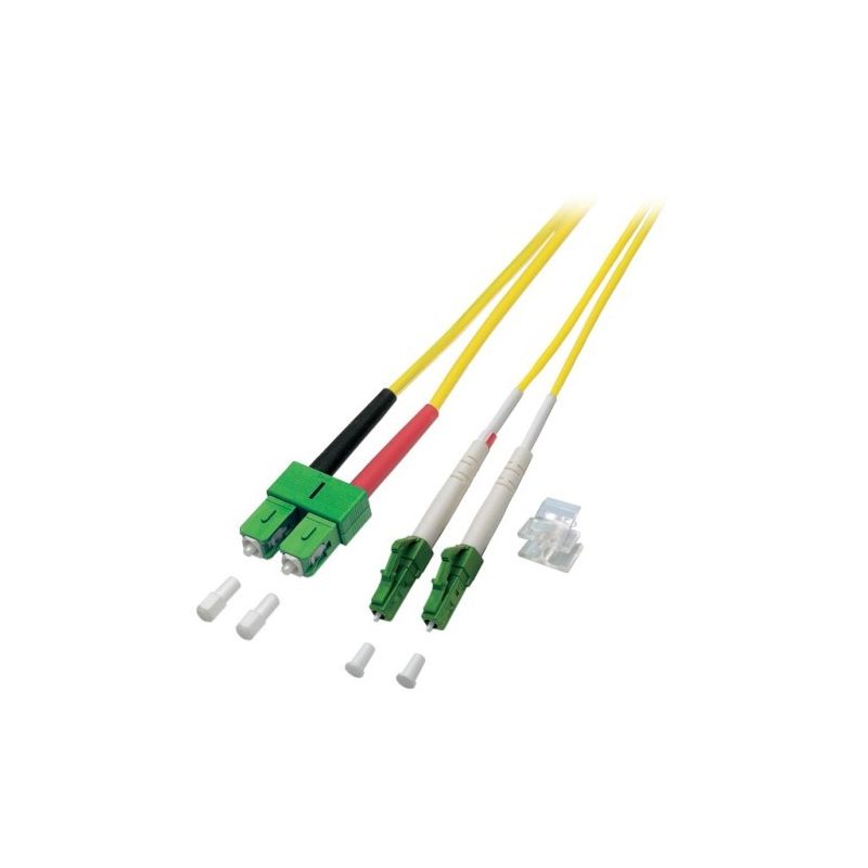 OS2 duplex fiberoptisk kabel LC/APC-SC/APC 20m