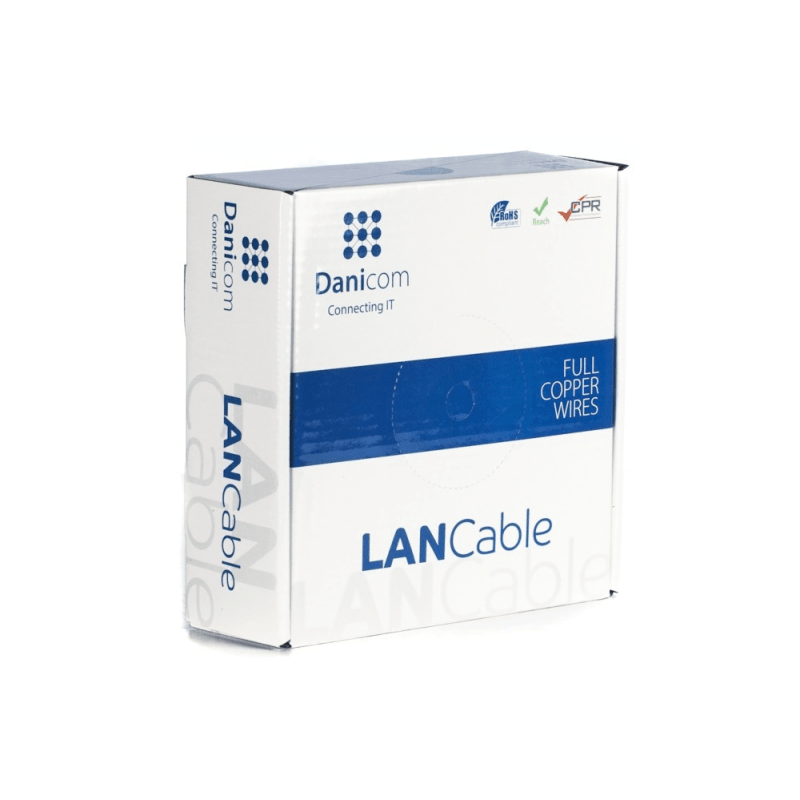DANICOM CAT5E UTP 100m kabel på rullestift - LSZH (Eca)