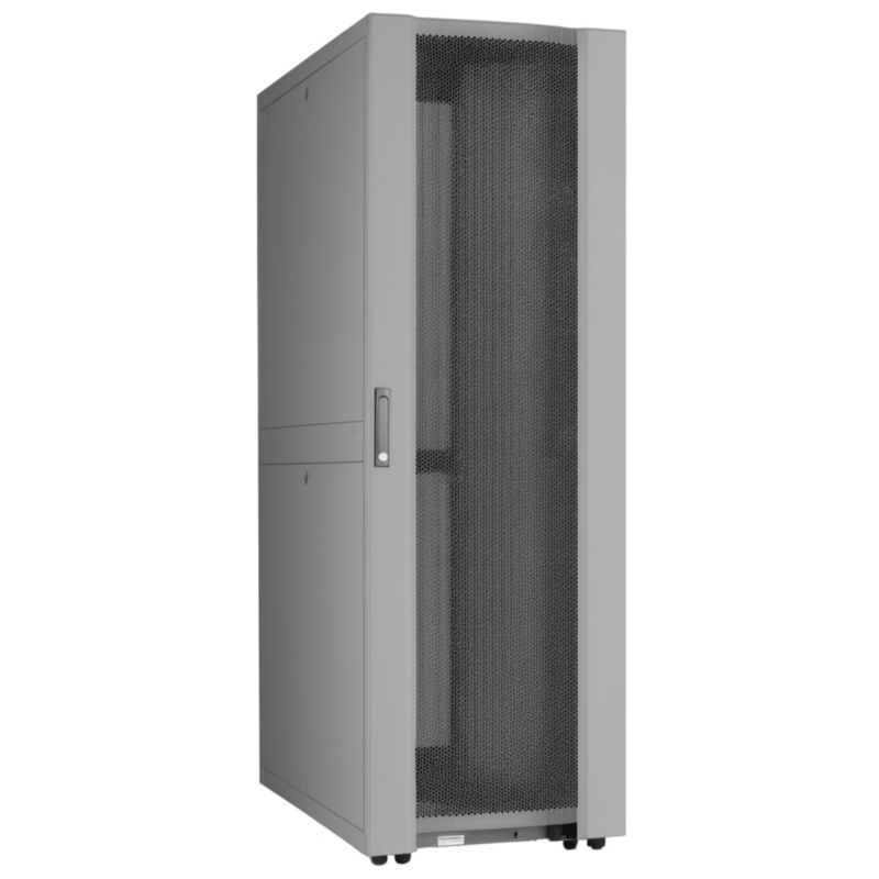 48U Datacenter serverskab med perforeret låge 800x1000x2250mm (BxDxH) Grå