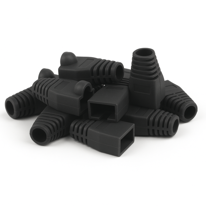 DANICOM RJ45 Kabelgennemføring Sort - 10 stk