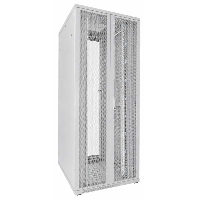 42U hvid serverkabinet med dobbelte perforerede for- og bagdøre 800x1000x2000mm (BxDxH)