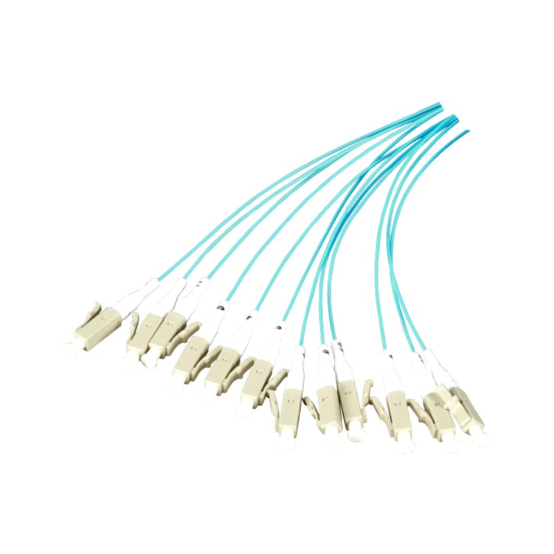 OM3 fiberoptisk pigtail turkis LC - 12 stk