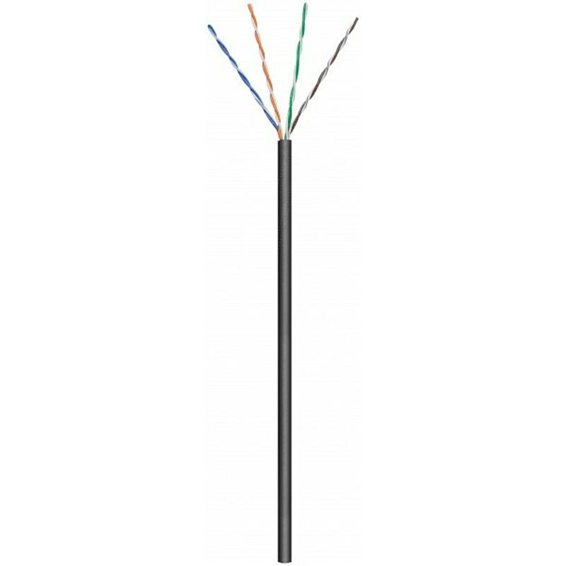 CAT6 U/UTP 50m udendørs kabel på en rulle fleksibel sort CCA