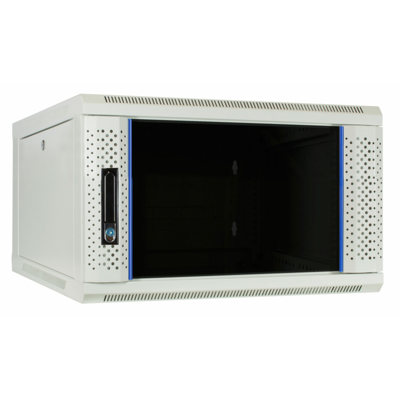 4U hvidt vægskab med glaslåge 600x600x280mm (BxDxH)