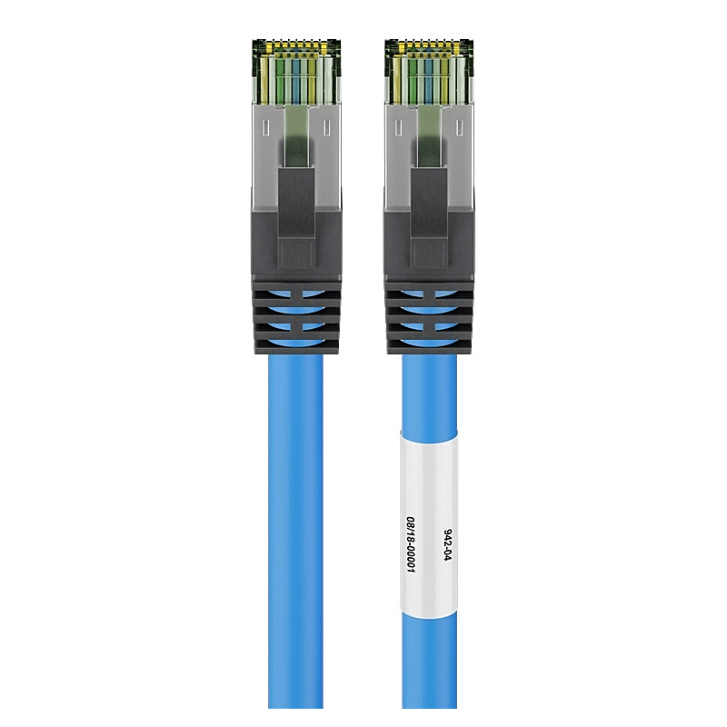 Cat8 S/FTP (PIMF) patchkabel 0,25 m blå