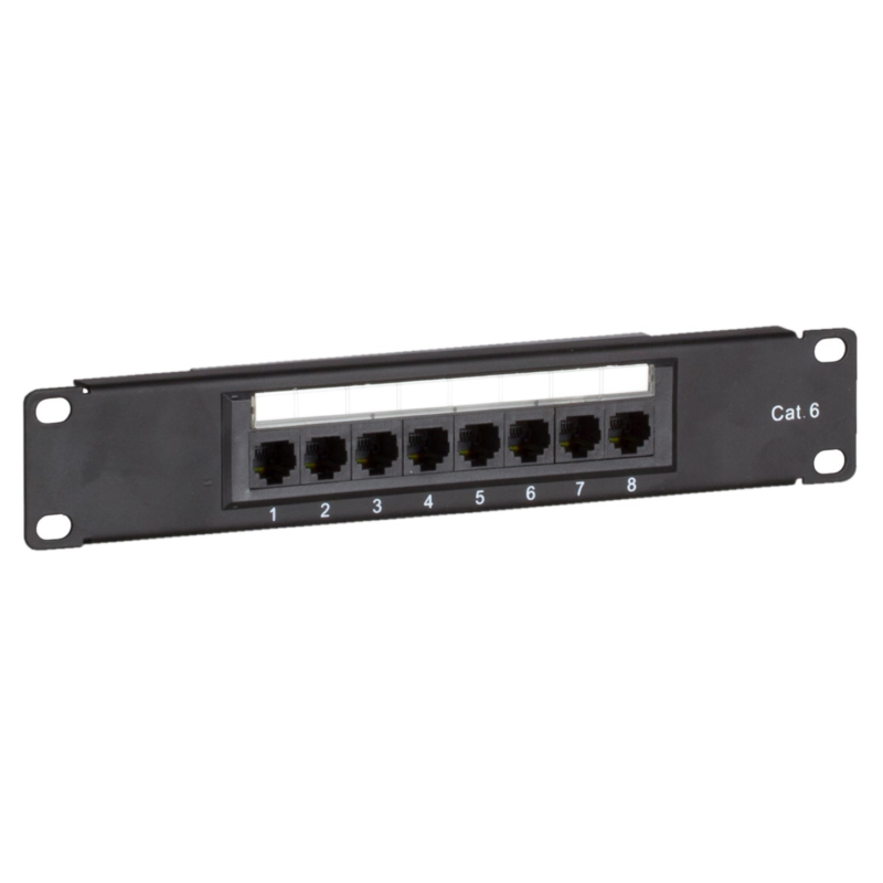 10 tommer CAT6 UTP patchpanel - 8 porte