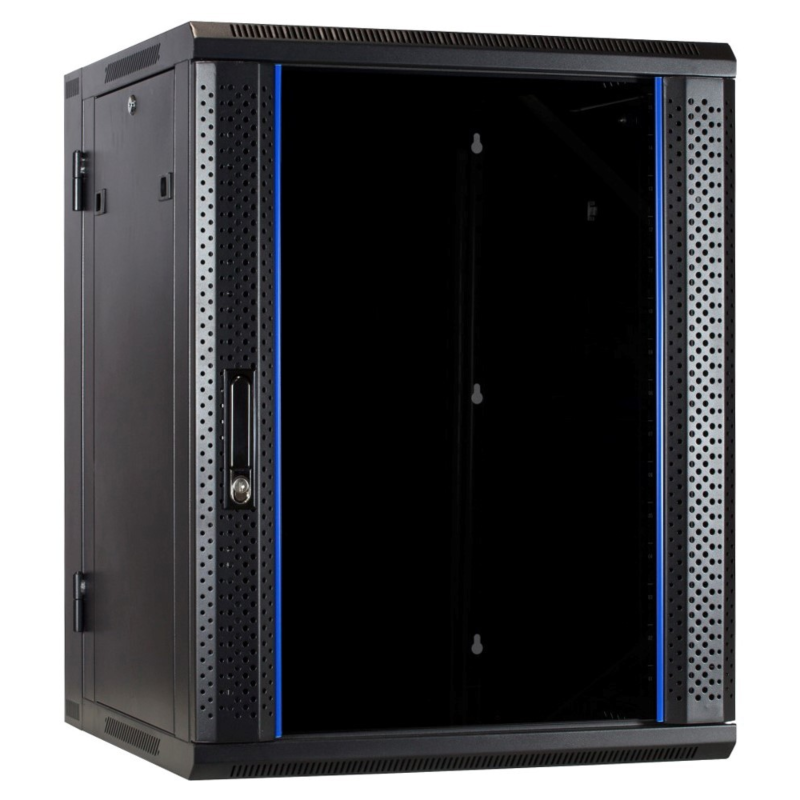 22U vægskab (vipbart) med glaslåge 600x600x1100mm (BxDxH)