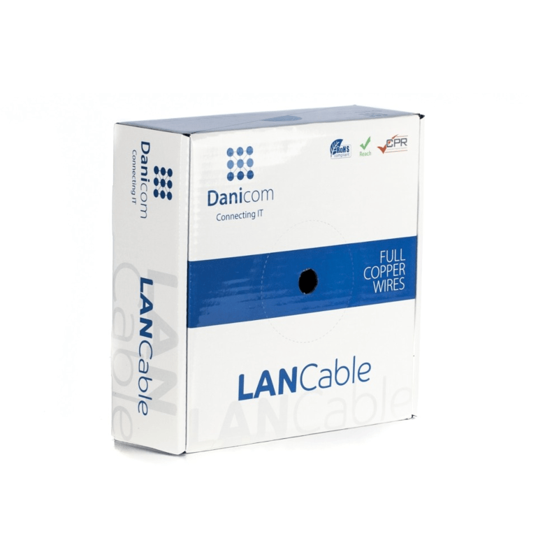 DANICOM CAT6 FTP 50m kabel på rullestift - LSZH (Dca)