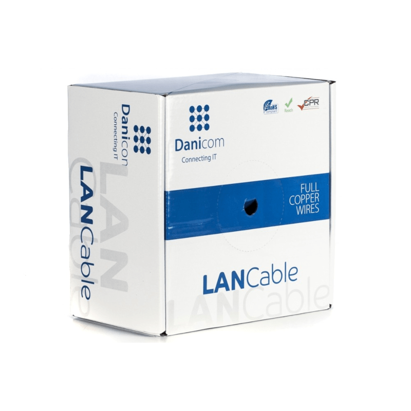 DANICOM CAT6A U/UTP 100m kabel på rullestift - LSZH (Dca)