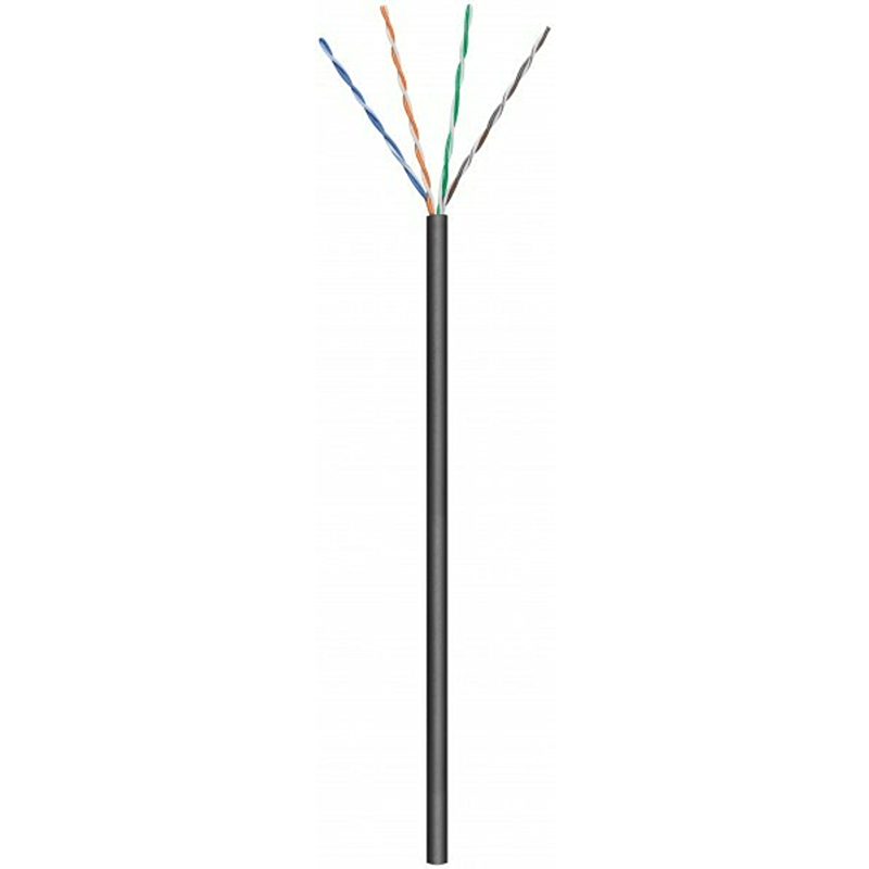 CAT5e U/UTP 100m udendørs kabel på rulle, stiv sort CCA
