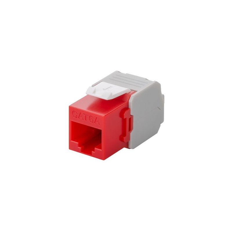 CAT6a UTP Keystone Connector - Værktøjsløs - Rød