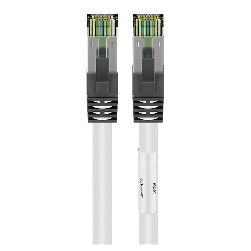 Cat8 S/FTP (PIMF) patchkabel 0,25m hvid