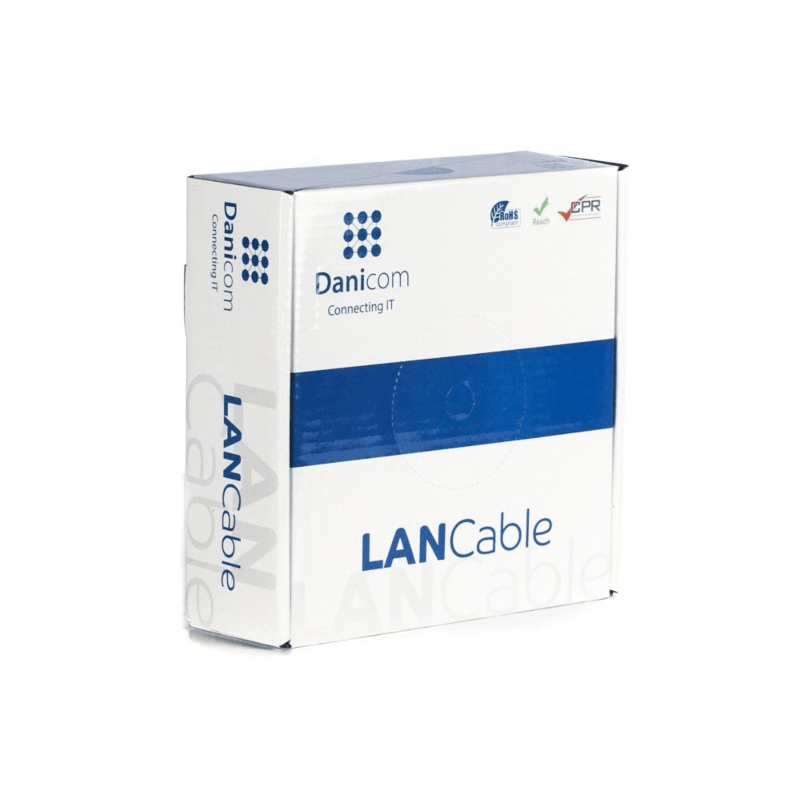 CAT6 U/UTP 100m kabel på rulle fleksibel grå CCA