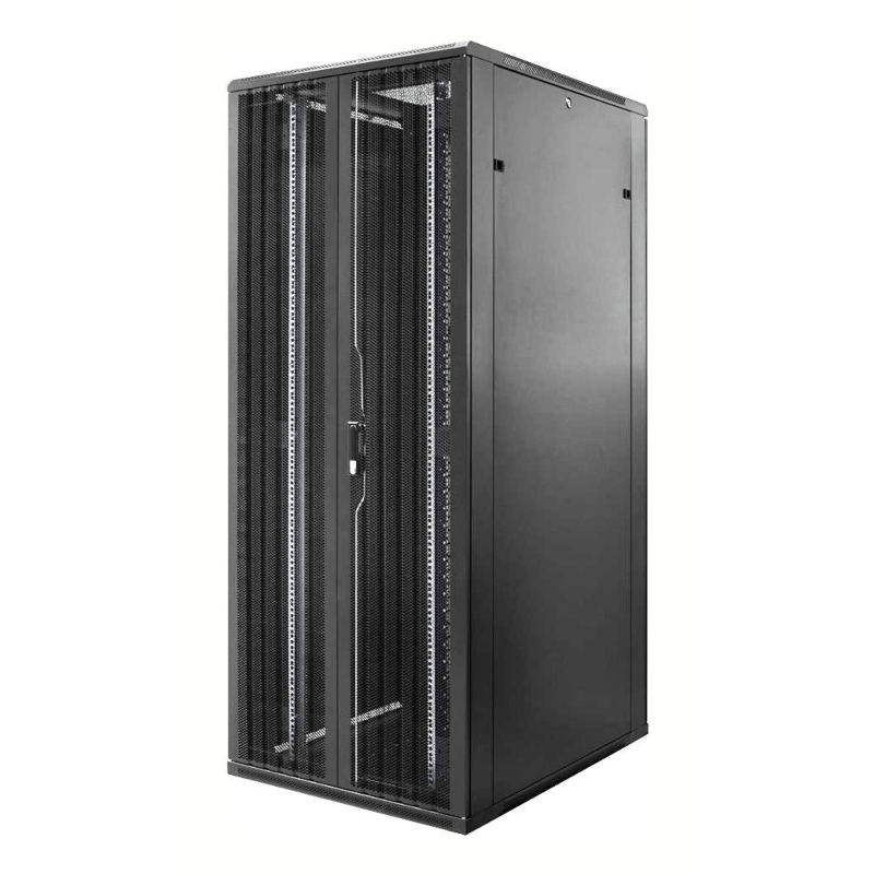 47U serverskab med dobbelt perforeret for- og bagdør 800x800x2200mm (BxDxH)