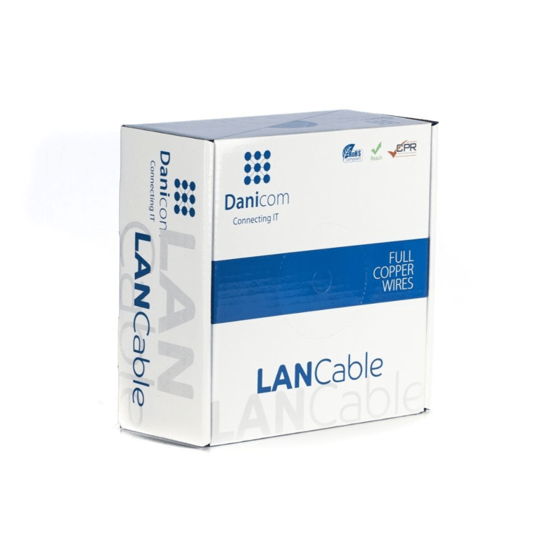 DANICOM CAT7 S/FTP 50m Udendørs kabel på rulle, stift - PE (Fca)