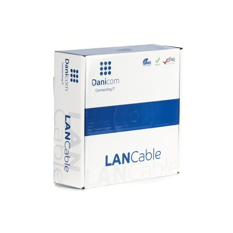 CAT5e U/UTP 50m kabel på rulle fleksibel grå CCA