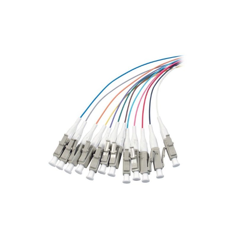 OM4 fiberoptisk pigtail farvet sæt LC - 12 stk